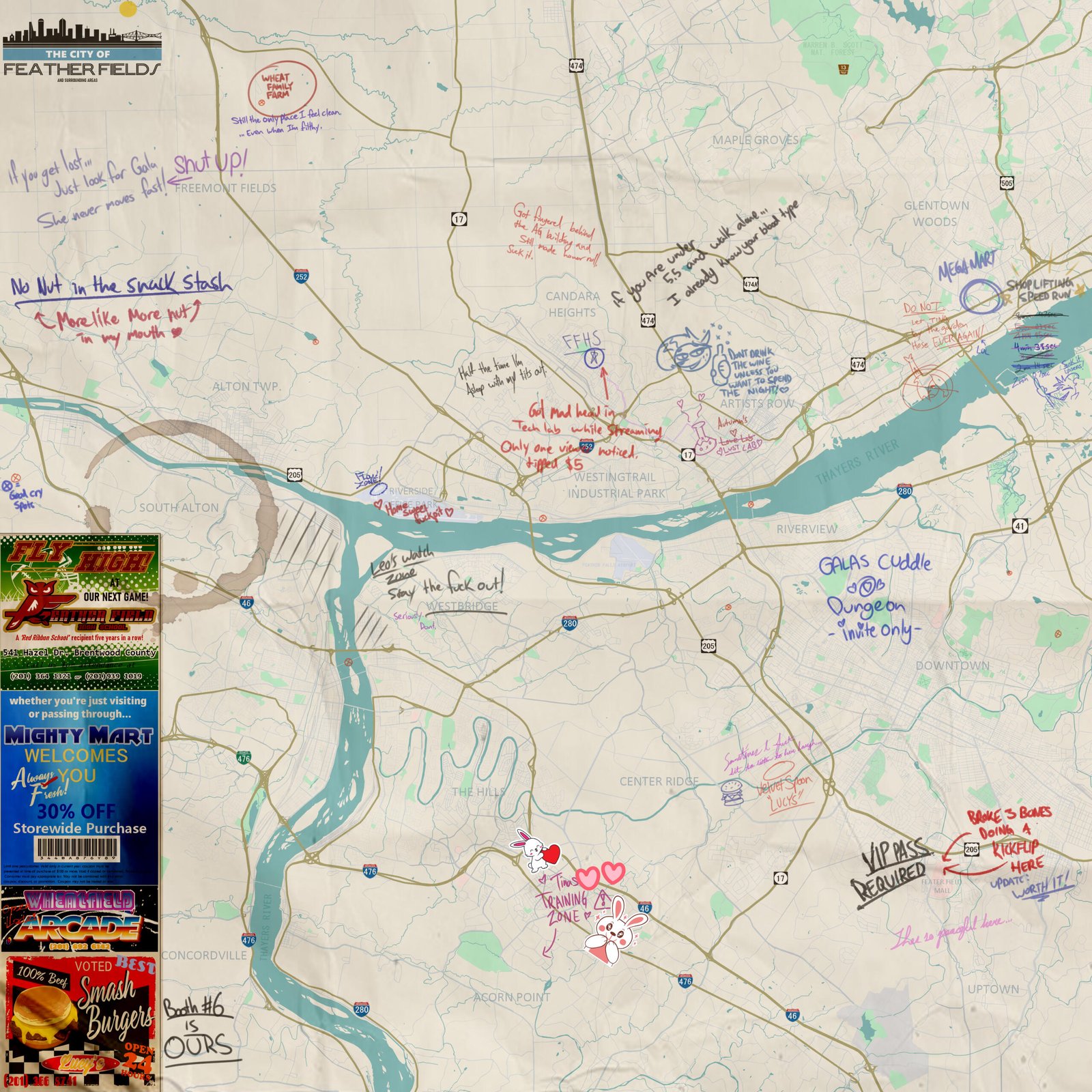 Map of Feather Fields County